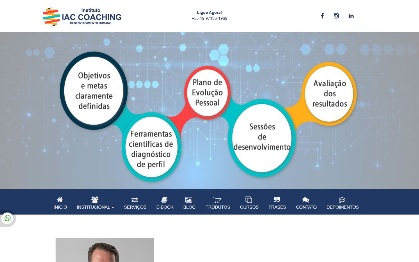 Página inicial do site Instituto IAC Coaching